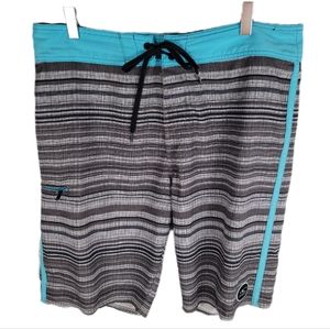 O'NEILL | HyperFreak striped stretch swim boardshorts